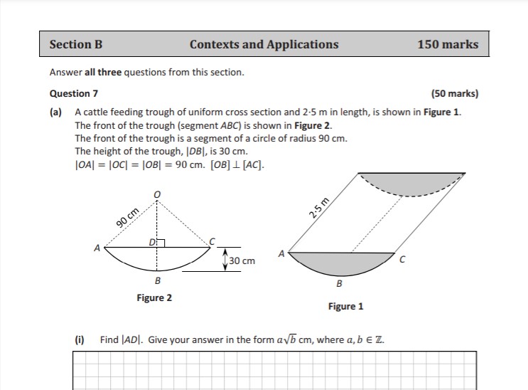 LC HL maths paper 2 B