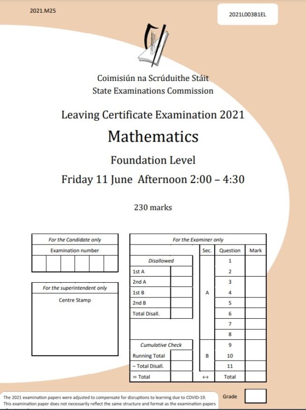 Leaving Cert Maths: Higher Level & Ordinary Level