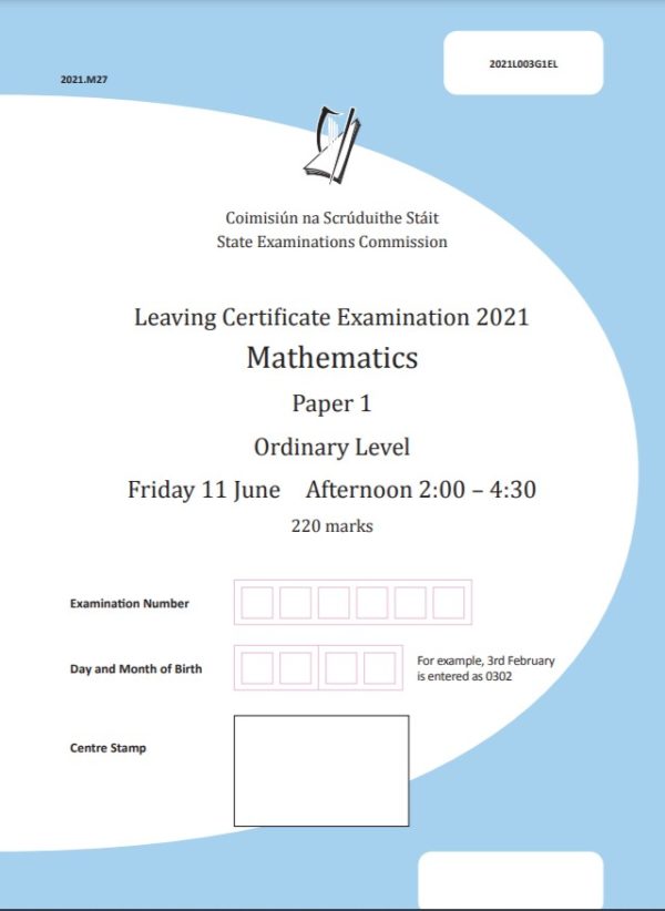 Leaving Cert Maths Higher Level & Ordinary Level