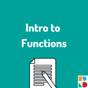 2nd year Week 13 Intro to Functions